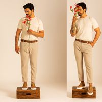 Tenis Casual Laroche Miami em Knit - Cappuccino