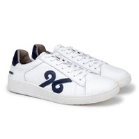 Sapatenis Casual Munique 96 em Couro - Branco + Brinde Porta Cartão
