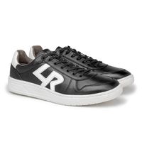 Sapatenis Casual Munique LR em Couro - Preto + Brinde Porta Cartão