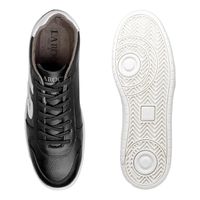 Sapatenis Casual Munique LR em Couro - Preto + Brinde Porta Cartão