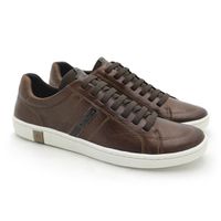 Sapatenis Casual em Couro Masculino North - Brow/Café