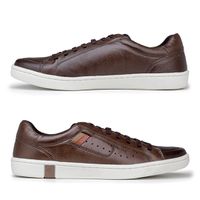 Sapatenis Casual em Couro Masculino North - Café