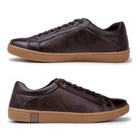 Sapatenis Casual em Couro Masculino North - Café