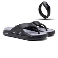Chinelo Nuvem Cloud Dedo - Preto/Cinza + Brinde Relógio Digital