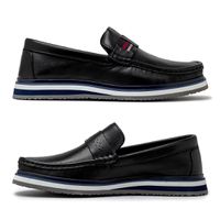 Mocassim Loafer Oasis em Couro - Preto