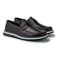 Mocassim Loafer Oasis em Couro - Café