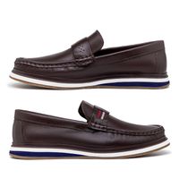 Mocassim Loafer Oasis em Couro - Café
