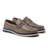 Mocassim Loafer Oasis em Couro - Cromo Café E L