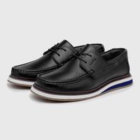 Mocassim Docksider Masculino Laroche Oasis em Couro - Preto