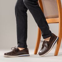 Mocassim Docksider Masculino Laroche Oasis em Couro - Café