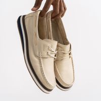 Mocassim Docksider Oasis em Couro - Marfim