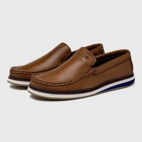 Mocassim Loafer Oasis em Couro - Conhaque E L