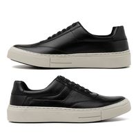 Sapatenis Casual Seul em Couro - Preto