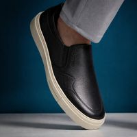 Slip On Casual Laroche Seul em Couro - Preto