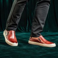 Slip On Casual Seul em Couro - Vinho E L
