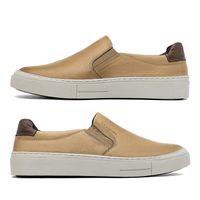 Slip On Casual Seul em Couro - Areia