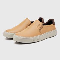Slip On Casual Seul em Couro - Areia + Brinde Bag 30anos