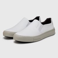 Slip On Casual Seul em Couro - Branco + Brinde Bag 30anos