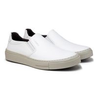 Slip On Casual Seul em Couro - Branco + Brinde Bag 30anos