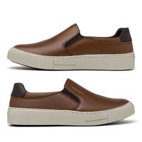 Slip On Casual Seul em Couro - Chocolate + Brinde Bag 30anos