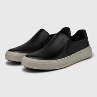 Slip On Casual Seul em Couro - Preto + Brinde Bag 30anos