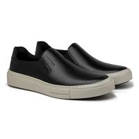 Slip On Casual Seul em Couro - Preto + Brinde Bag 30anos