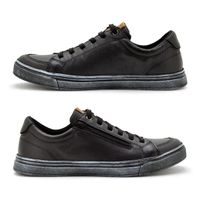 Sapatenis Street Em Couro - Preto