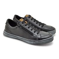 Sapatenis Street Em Couro - Preto