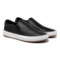 Slip On Masculino Street em Couro - Preto E L