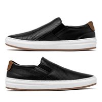 Slip On Masculino Street em Couro - Preto E L