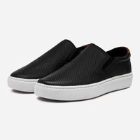 Slip On Masculino Street em Couro - Preto E L