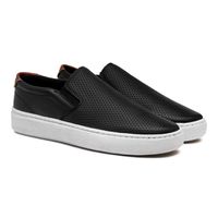 Slip On Masculino Street em Couro - Preto E L