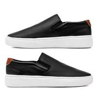 Slip On Masculino Street em Couro - Preto E L