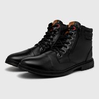 Bota Masulina Street em Couro - Preto E L