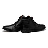 Bota Masulina Street em Couro - Preto E L