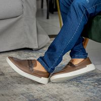 Loafer Titanium Couro Chocolate + Carteira LR Premium Couro Café