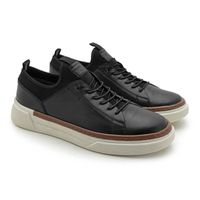 Sapatenis Casual Masculino Titanium em Couro - Preto