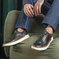 Sapatenis Casual Masculino Titanium em Couro - Preto