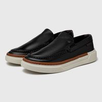 Slip On Iate Masculino Titanium em Couro - Preto