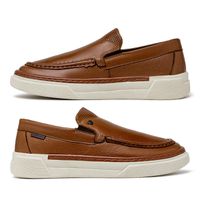 Slip On Iate Masculino Titanium em Couro - Conhaque E L