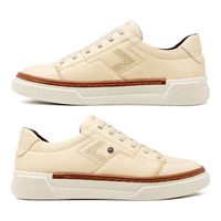 Sapatenis Casual Masculino Titanium em Couro - Marfim E L