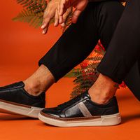 Sapatenis Casual Masculino Titanium em Couro - Preto