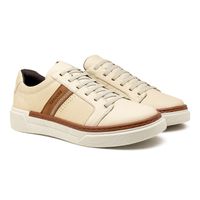Sapatenis Casual Masculino Titanium em Couro - Marfim E L