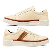 Sapatenis Casual Masculino Titanium em Couro - Marfim E L