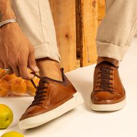 Sapatenis Casual Masculino Titanium em Couro - Chocolate