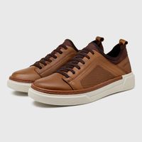 Sapatenis Casual Masculino Titanium em Couro - Conhaque E L