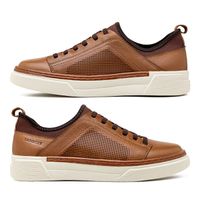 Sapatenis Casual Masculino Titanium em Couro - Conhaque E L