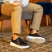 Sapatenis Casual Masculino Laroche Toquio em Couro - Preto