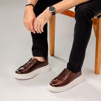 Sapatenis Casual Masculino Laroche Toquio em Couro - Café