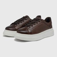 Sapatenis Casual Masculino Laroche Toquio em Couro - Café